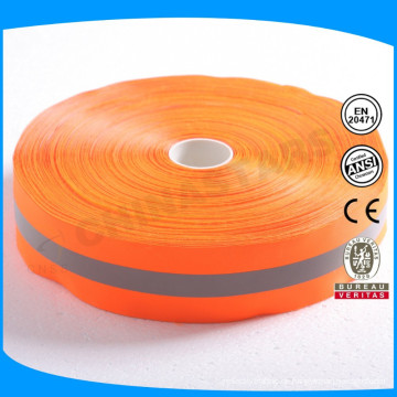 Orange grau orange Farbe 1 Zoll reflektierendes Nylon Gurtband